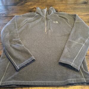 The North Face Mens 1/4 zip Extra‎ Large grey Canyonland Fleece Pullover Logo